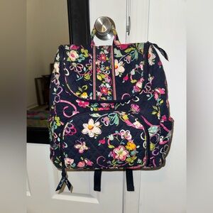 Vera Bradley Floral Backpack - Navy and Pink